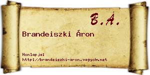 Brandeiszki Áron névjegykártya