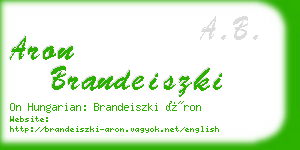 aron brandeiszki business card
